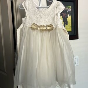 Size 3t beige and gold dress